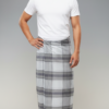 Men's Modern Polyester Lungi - Grey & White Check (2.25 Meters) - D.no. 39