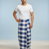 Men's Dark Tone Polyester Lungi - Purple & Black Check (2.25 Meters) - D.no. 31