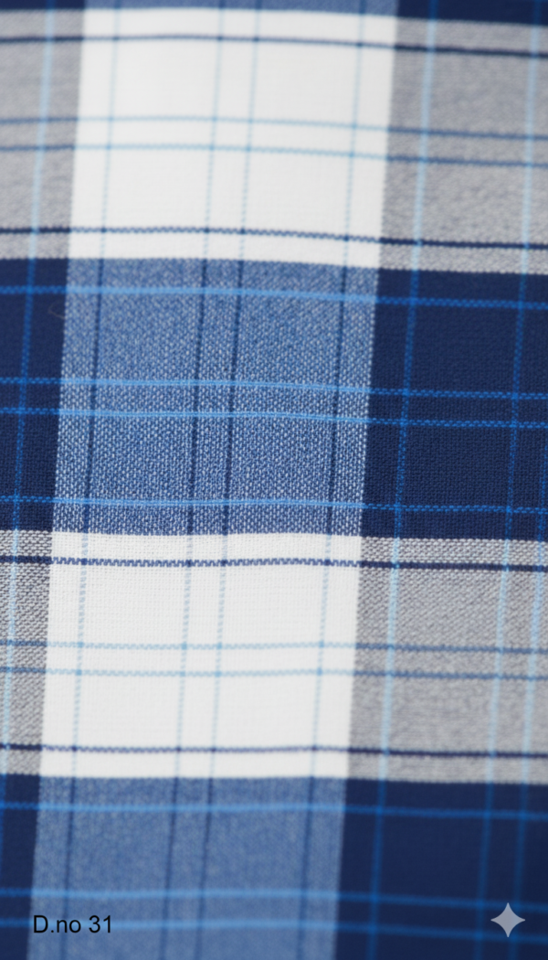 Men's Dark Tone Polyester Lungi - Purple & Black Check (2.25 Meters) - D.no. 31