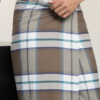 Men's Classic Polyester Lungi - Brown, White & Blue Check (2.25 Meters) - D.no. 32