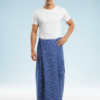 Men's Smart Polyester Lungi - Blue with White Grid Check (2.25 Meters) - D.no. 36