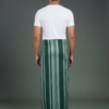 Men's Elegant Polyester Lungi - Dual-Tone Green Vertical Stripes (2.25 Meters) - D.no. 40