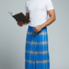 Men's Serene Polyester Lungi - Blue & Grey Tone-on-Tone Check (2.25 Meters) - D.no. 44