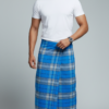 Men's Serene Polyester Lungi - Blue & Grey Tone-on-Tone Check (2.25 Meters) - D.no. 44