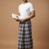 Men's Refined Polyester Lungi - Dark Brown, Blue & White Check (2.25 Meters) - D.no. 50