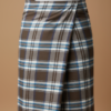 Men's Refined Polyester Lungi - Dark Brown, Blue & White Check (2.25 Meters) - D.no. 50