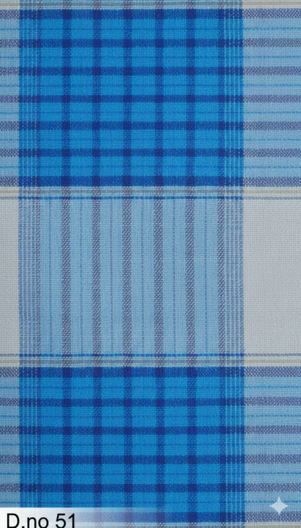 Men's Serene Polyester Lungi - Blue & Grey Check (2.25 Meters) - D.no. 51