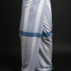 Men's Classic Lungi - Crisp White & Blue Striped Check