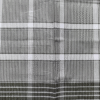 Men's Modern Lungi - Grey Plaid with Bold Striped Border