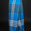 Men's Bold Plaid Lungi - Vibrant Blue & Multi-Tone Check