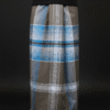 Men's Distinctive Plaid Lungi - Khaki, Blue & Grey Check