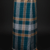 Men's Elegant Lungi - Deep Teal, Tan & White Plaid Design