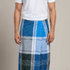 Men's Vibrant Plaid Lungi - Multi-Shade Blue and Green Check