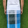 Men's Vibrant Plaid Lungi - Multi-Shade Blue and Green Check