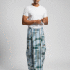Men's Fresh Plaid Lungi - Blue, Green & White Check Design