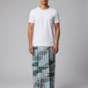 Men's Fresh Plaid Lungi - Blue, Green & White Check Design