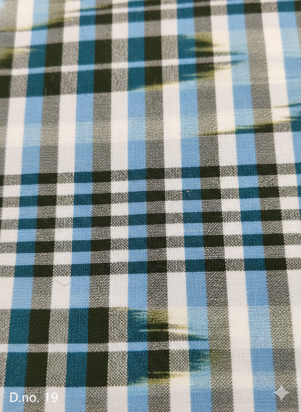 Men's Fresh Plaid Lungi - Blue, Green & White Check Design