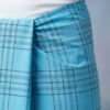 Men's Vibrant Polyester Lungi - Aqua Blue with Dark Grid Check (2.25 Meters) - D.no. 42