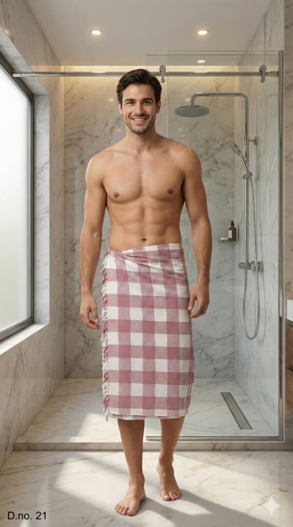 WhatsApp Image 2025-12-02 at 7.02.02 PM Soft Pink & White Gingham Checkered Cotton Towel | Premium Bath Gamcha with Tassels