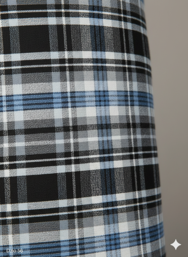 Generated Image December 29, 2025 - 3_04AM Men's Urban Polyester Lungi - Grey, Black & Blue Check (2.25 Meters) - D.no. 56