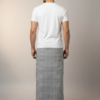 Men's Textured Polyester Lungi - Black & White Micro-Check (2.25 Meters) - D.no. 57