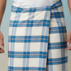 Men's Fresh Polyester Lungi - White & Blue Check (2.25 Meters) - D.no. 58