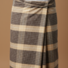Men's Earthy Polyester Lungi - Brown & Beige Check (2.25 Meters) - D.no. 60