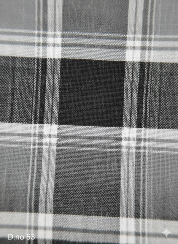 Men's Classic Polyester Lungi - Black & Grey Check (2.25 Meters) - D.no. 53