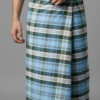 Men's Refreshing Polyester Lungi - Sky Blue & Forest Green Check (2.25 Meters) - D.no. 61