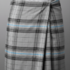 Men's Professional Polyester Lungi - Grey with Blue Accents (2.25 Meters) - D.no. 62