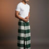 Men's Natural Polyester Lungi - Forest Green & White Check (2.25 Meters) - D.no. 63