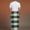 Men's Natural Polyester Lungi - Forest Green & White Check (2.25 Meters) - D.no. 63