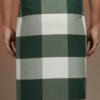 Men's Natural Polyester Lungi - Forest Green & White Check (2.25 Meters) - D.no. 63