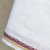 Men's Premium Cotton Lungi - Solid White with Elegant Border (2.25 Meters) - W01