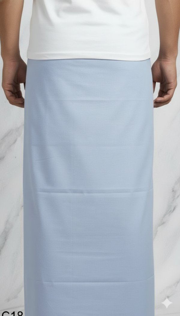 Men's Premium Cotton Lungi - Solid Coffee Brown (2.25 Meters) - C18