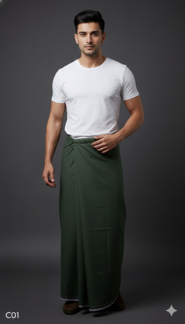 Generated Image February 02, 2026 - 6_43PM Men's Premium Cotton Lungi - Solid Soft Pink (2.25 Meters) - C01