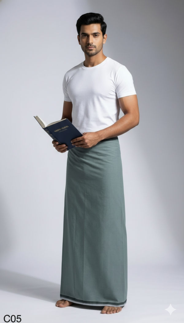 Men's Premium Cotton Lungi - Solid Saffron Orange (2.25 Meters) - C05