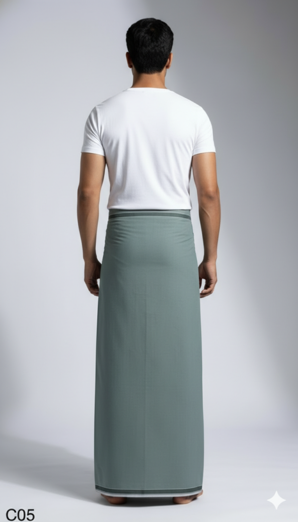 Men's Premium Cotton Lungi - Solid Saffron Orange (2.25 Meters) - C05