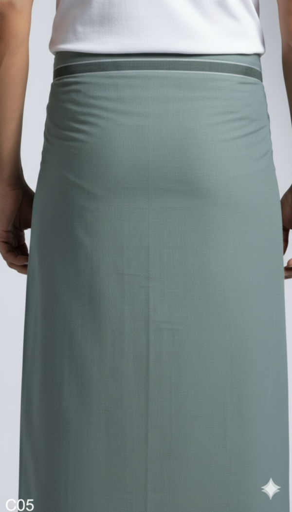 Men's Premium Cotton Lungi - Solid Saffron Orange (2.25 Meters) - C05