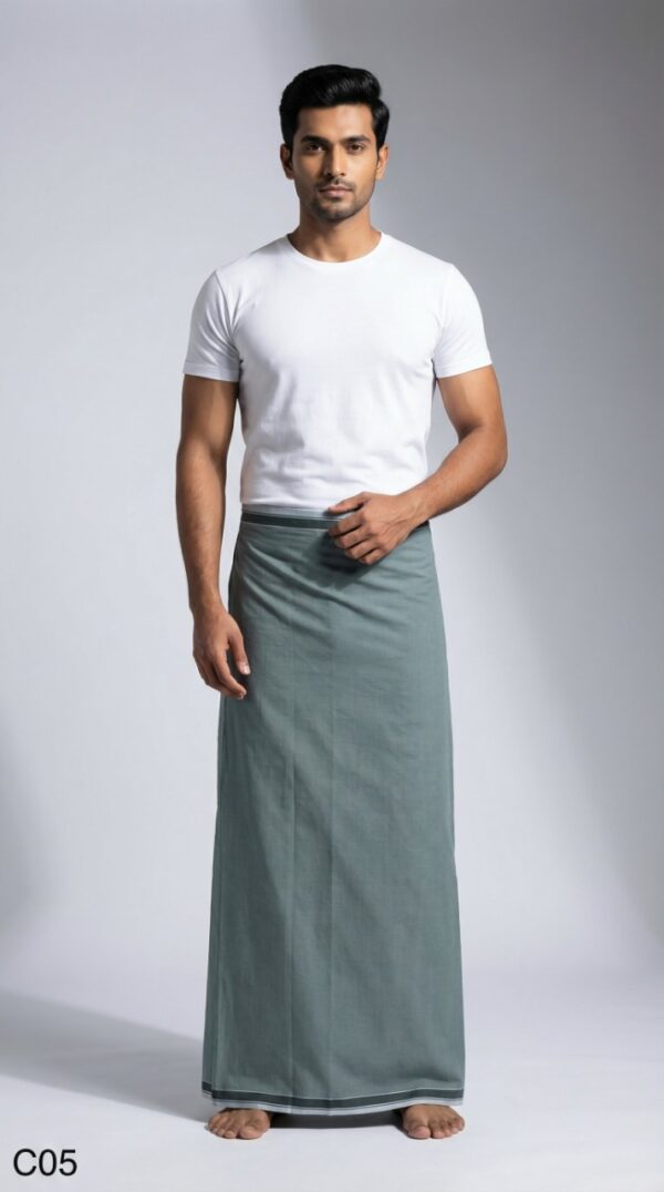 Men's Premium Cotton Lungi - Solid Saffron Orange (2.25 Meters) - C05