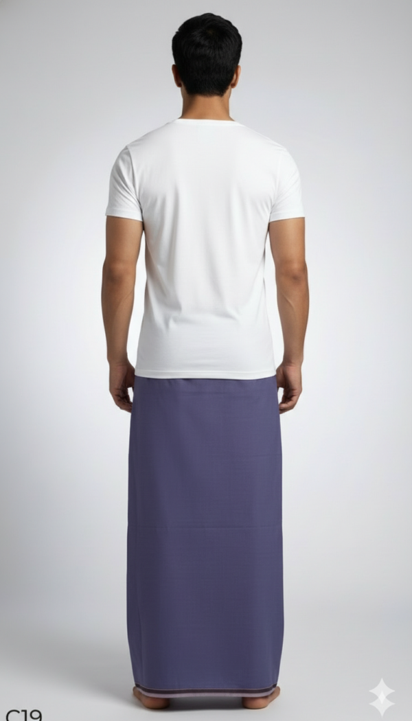 Men's Premium Cotton Lungi - Solid Classic Purple (2.25 Meters) - C19
