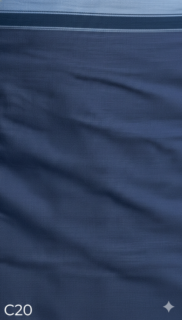 Men's Premium Cotton Lungi - Solid Indigo Blue (2.25 Meters) - C20