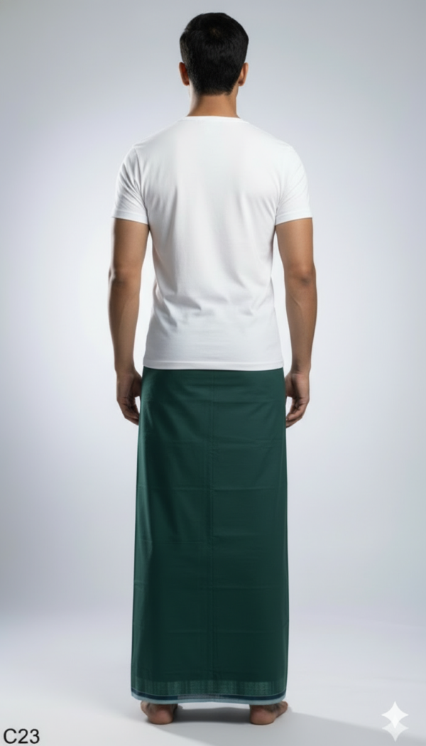 Men's Premium Cotton Lungi - Solid Charcoal Grey (2.25 Meters) - C23