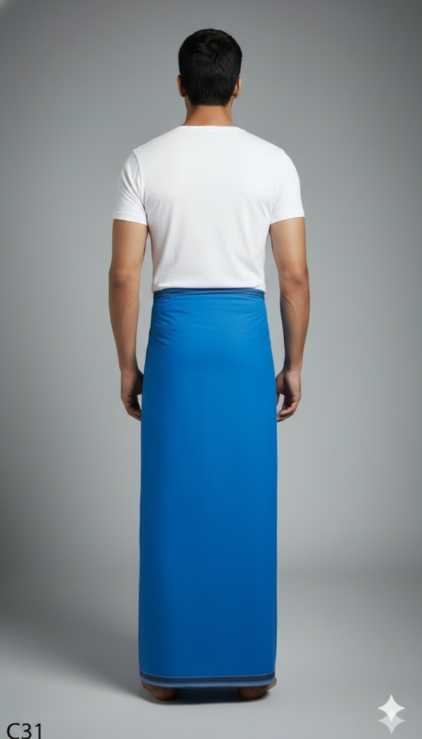 Men's Premium Cotton Lungi - Solid Beige / Cream (2.25 Meters) - C31