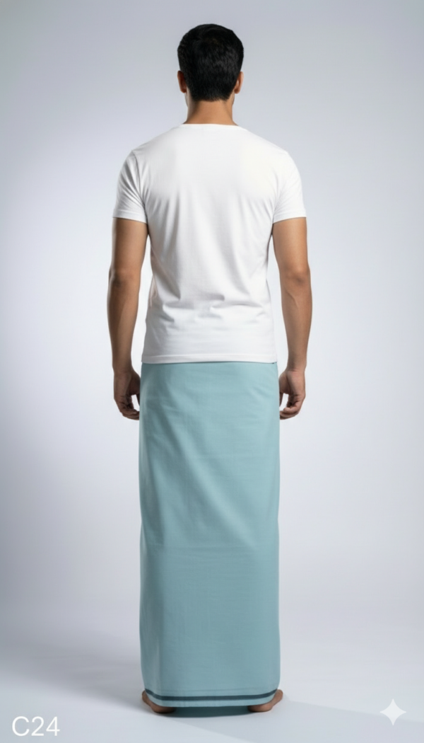 Men's Premium Cotton Lungi - Solid Olive Green (2.25 Meters) - C24