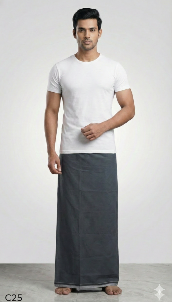 Men's Premium Cotton Lungi - Solid Rust / Brick Red (2.25 Meters) - C25