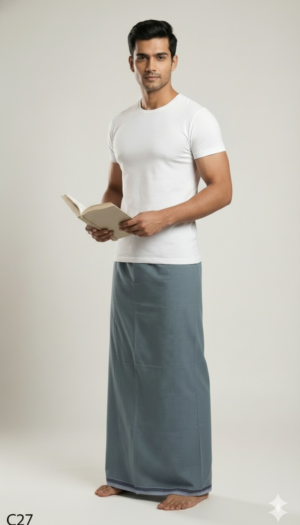 Generated Image February 05, 2026 - 3_07PM Men's Premium Cotton Lungi - Solid Mustard Yellow (2.25 Meters) - C27