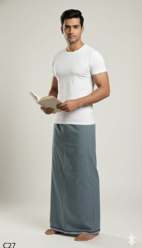 Men's Premium Cotton Lungi - Solid Mustard Yellow (2.25 Meters) - C27