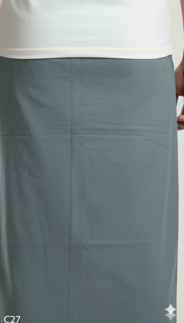 Men's Premium Cotton Lungi - Solid Mustard Yellow (2.25 Meters) - C27