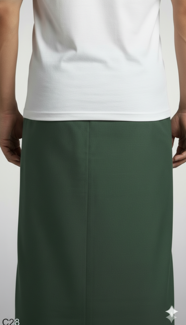 Men's Premium Cotton Lungi - Solid Turquoise Blue (2.25 Meters) - C28